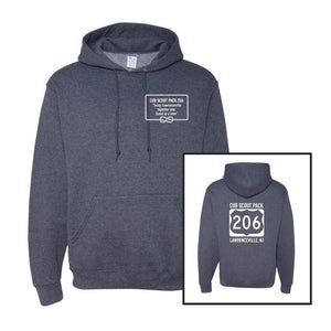 Pack 206 Heathered Navy Hoodie - Adult and Youth