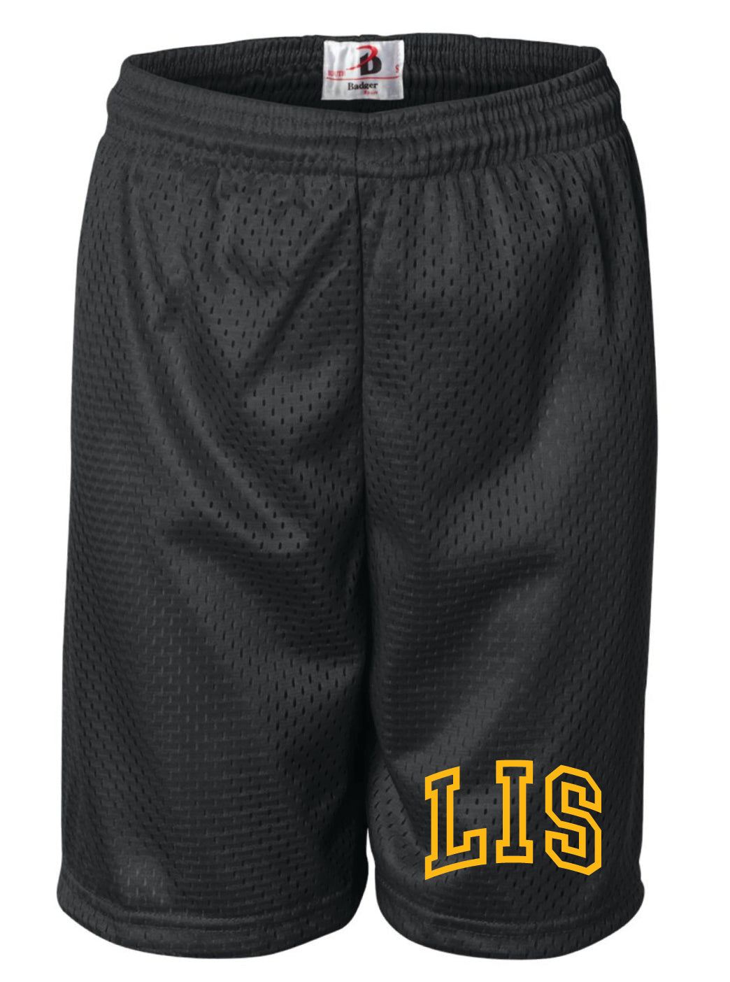 LIS Black Mesh Shorts- Youth and Adult Unisex