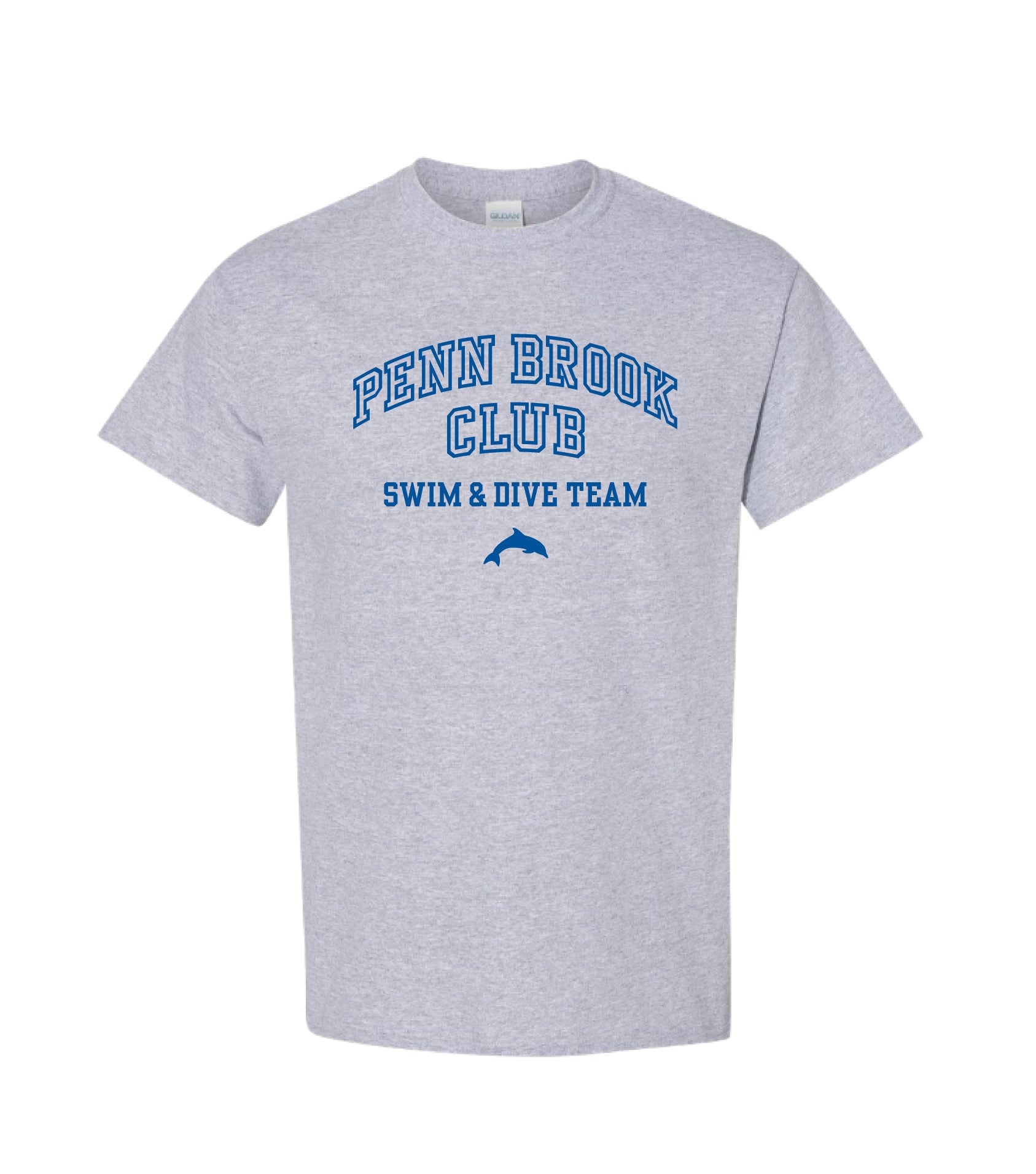 Penn Brook Swim and Dive Gray T-Shirt - Adult Unisex and Youth