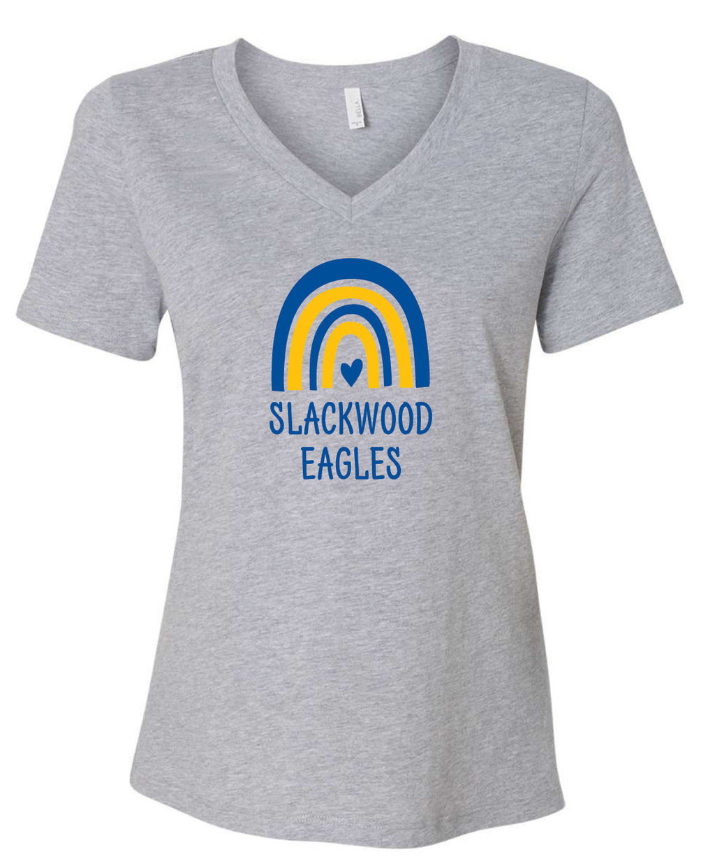 Slackwood Women's Rainbow Short Sleeve V-Neck T