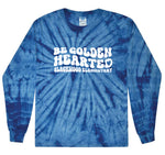Slackwood Golden Hearted Blue Tie-Dye Long Sleeve-T- Adult Unisex and Youth