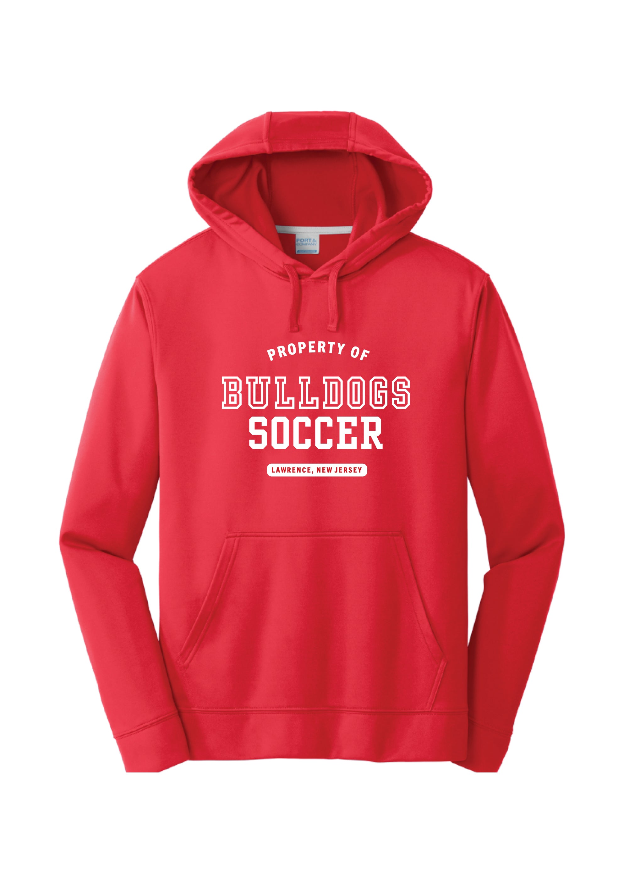 Bulldogs Red Performance Hoodie- Adult and Youth