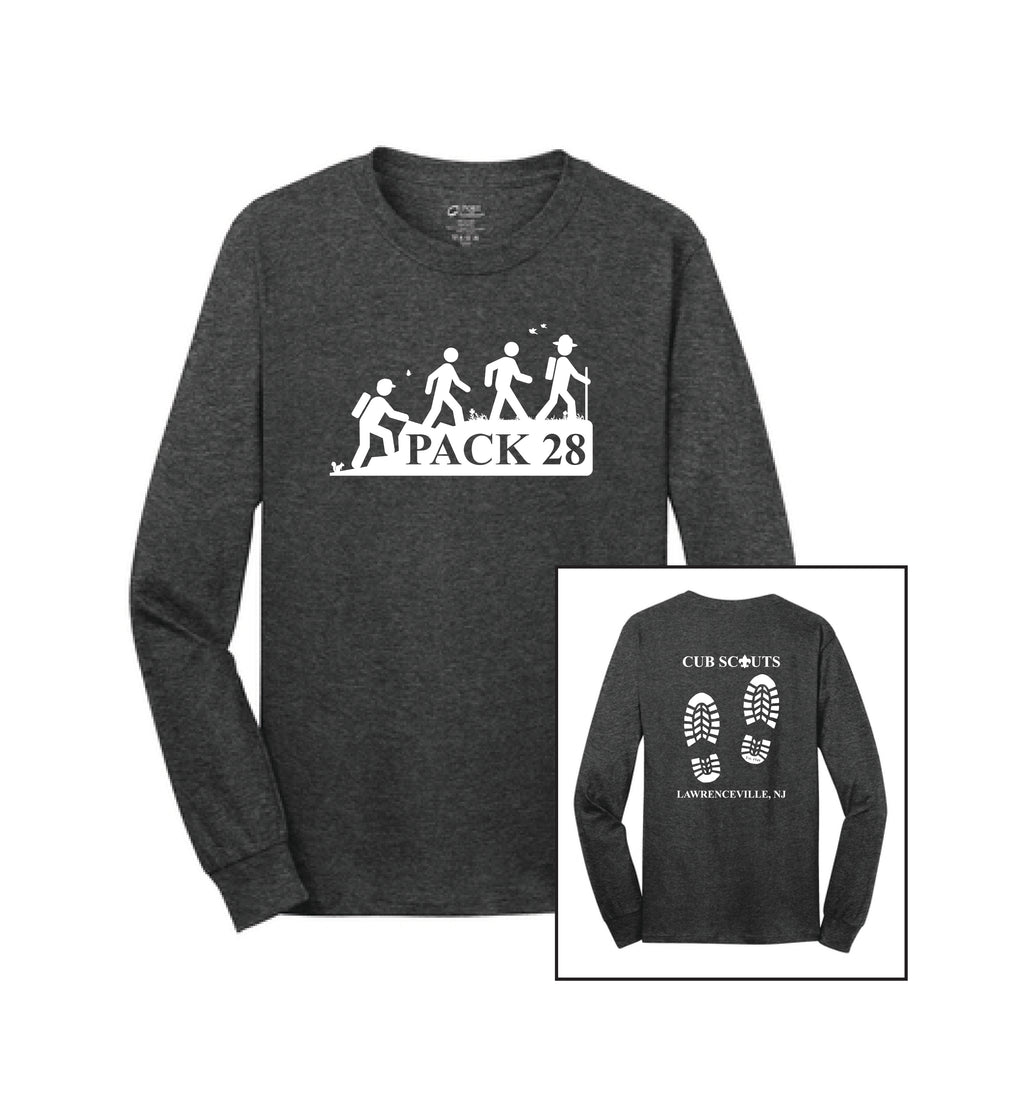 Pack 28 Long Sleeve Gray T-Shirt - Adult Unisex and Youth
