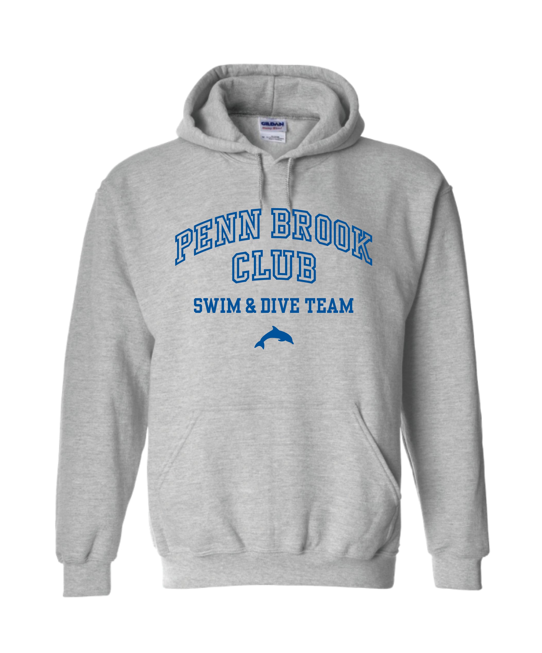 Penn Brook Gray  Swim & Dive Team Hoodie - Adult and Youth