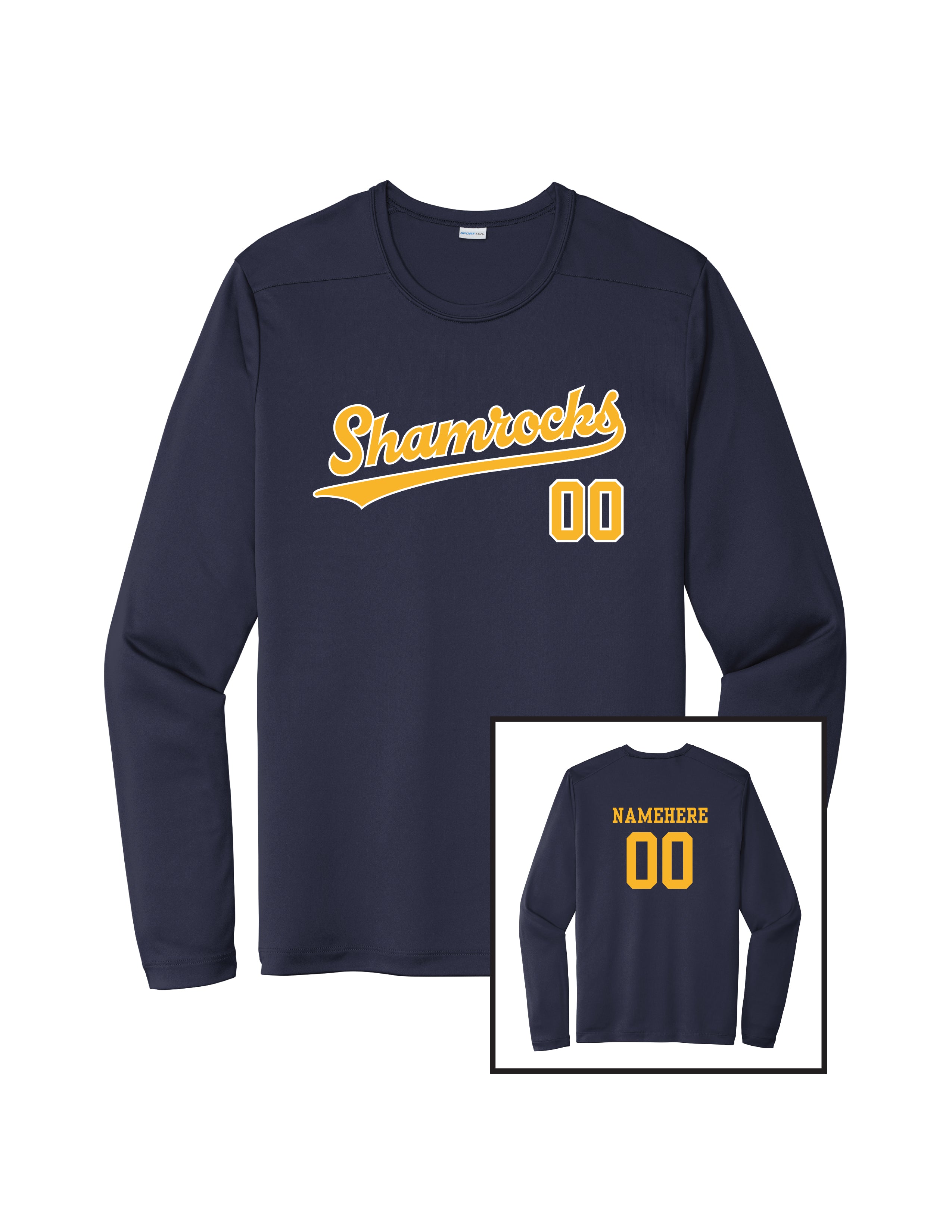 Shamrocks Baseball Sport-Tek® Dry Zone® Long Sleeve Shirt- Youth and Adult Unisex