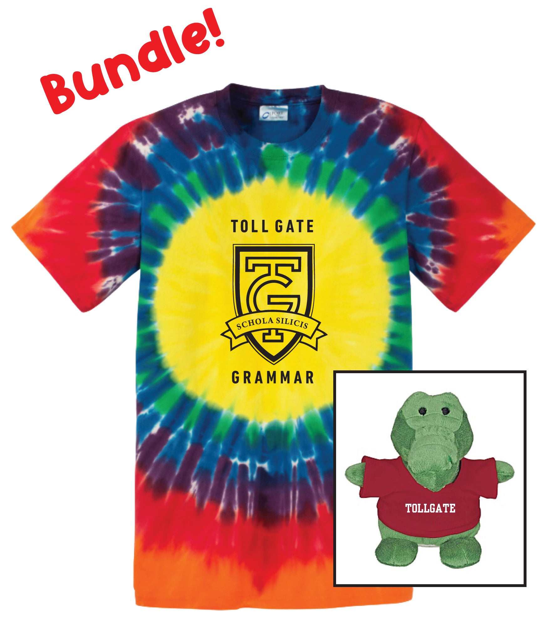 Toll Gate Tie Dye T-Shirt & Gator BUNDLE- Adult Unisex and Youth